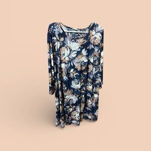 Navy Floral Print Dress